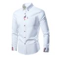 Korean Men's Autumn Luxury Clothing Fashion Cotton Soft Mens Thin Shirts Slim Fit Long Sleeve Shirt Male Lapels Wedding Dress.