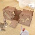 Wooden Rabbit Castle Hideout Guinea Pig Small Animal Shelter Hamster House. 