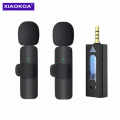 XIAOKOA Wireless 3.5mm Lavalier Microphone Omnidirectional Condenser Mic For Camera Speaker Smartphone Recording Handheld Mic.