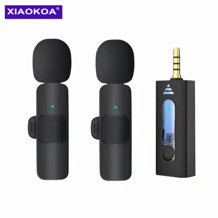 XIAOKOA Wireless 3.5mm Lavalier Microphone Omnidirectional Condenser Mic For Camera Speaker Smartphone Recording Handheld Mic