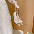 316-A89 Bridesmaids can wear wedding daily use. Bridal high heels for female leads. Wedding dresses are not tiring. Large size single shoes 41 43.
