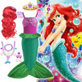 Disney Children Mermaid Tail Swimsuit Girl Beach Clothes Bikini Wreath Bathing Suit Set Swimming Party Cosplay Mermaid Costume. 