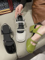 African Woman Shoe Mary Jane Summer High Heels Chunky Sandals Navy Blue Pumps Sweet 2024 Burgundy Straps Lolita Closed Black Bei House Foocus. 