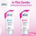 Veet 25gm X 2, Normal+Sensitive Skin Hair Removal Cream for Body & Legs, Freshest Smell with Organic Aelo Vera and Rose Extract, Dermatologically Tested. 