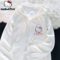 Sanrio Anime Cute Printed Hoodies Women Cartoon Hello Kitty Y2k Korean Students Loose Sweatshirt Fashion Sweet Cardigan Clothing.
