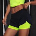 Sports Shorts Women fa_ke Two Piece Gym Fitness Short Pants Summer Casual Female Running Skinny Yoga Shorts Leggings. 
