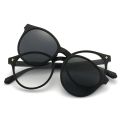 6 In 1 Polarized Sunglasses Men Women Magnetic Clip On Glasses TR90 Optical Prescription Eyeglass Frames Magnet Clips 2231. 