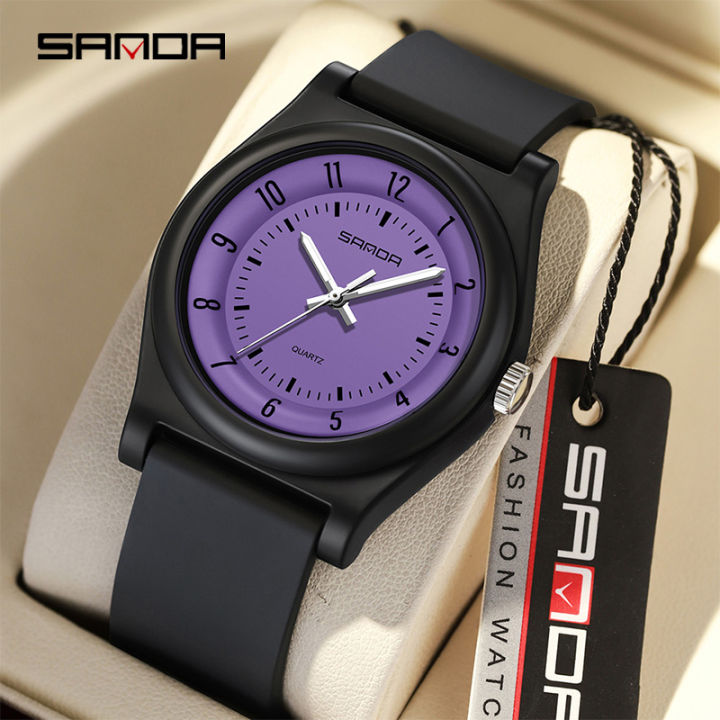 Sanda Youth Couple Simple Solid Color Trendy Waterproof Luminous Quartz Watch Men Watch SD6219-1