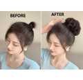 A TO Z MALL Cute Ball Head Wig Black Light Brown Headband Girl Natural Scrunchie Hairdo Natural Fluffy Simulation Hair Accessories.