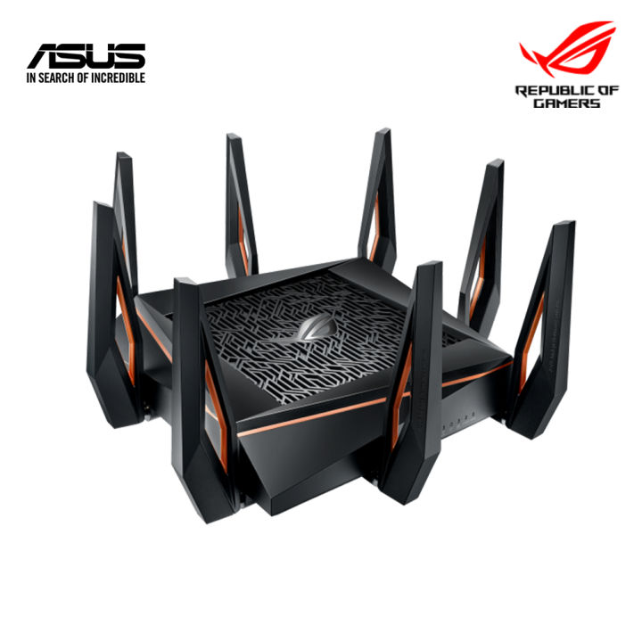 ASUS ROG Rapture GT-AX11000, Tri-band WiFi Gaming Router –World's first 10 Gigabit Wi-Fi router with a quad-core processor, 2.5G gaming port, DFS band, WTFast, Adaptive QoS, AiMesh for mesh wifi system and AiProtection network security