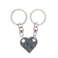 2pcs Brick Matching Heart Key Chain Set for Couples Lovers Best Friends Colorful Key Ring Valentine's Day Gift. 