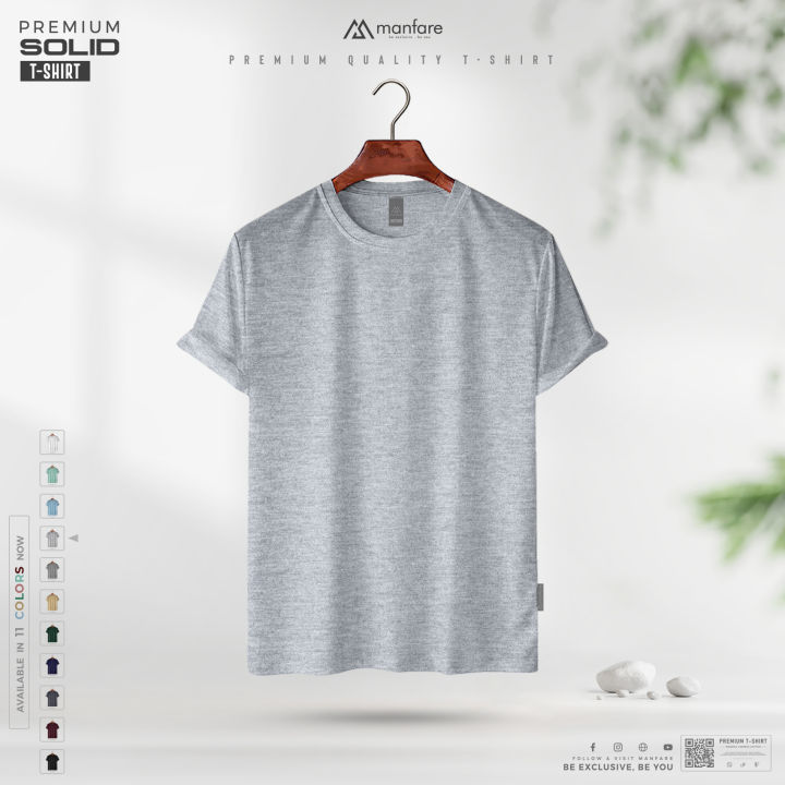 Manfare's Premium Solid T Shirt - Grey I