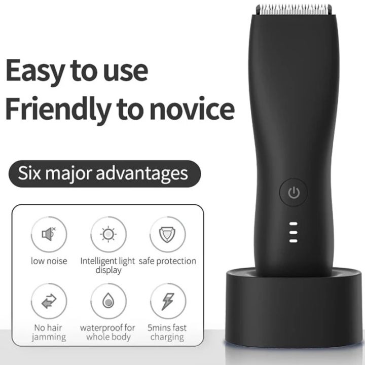Electric Body Groomer Pubic Hair Trimmer for Men Balls Shaver Clipper Male Sensitive Private Parts Razor Place Face Cut