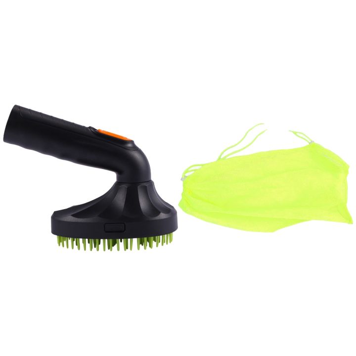 2 Pcs : 1 Pcs Dog Fur Vacuum Cleaner Nozzle Cleaning Black + Green & 1 Pcs Cat Grooming Washing Bath Bag