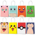 8Pcs Pokemon Birthday Party Decorations Gift Bags Paper Candy Bags Treat Tote Bag for Baby Shower Kids Birthday Party Supplies MuXiaRe. 