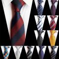 New 8cm Striped Dark Tie Business Casual Silk Luxury Mens Neck Ties Wedding Party Neck Tie Formal Dress Neck Tie. 