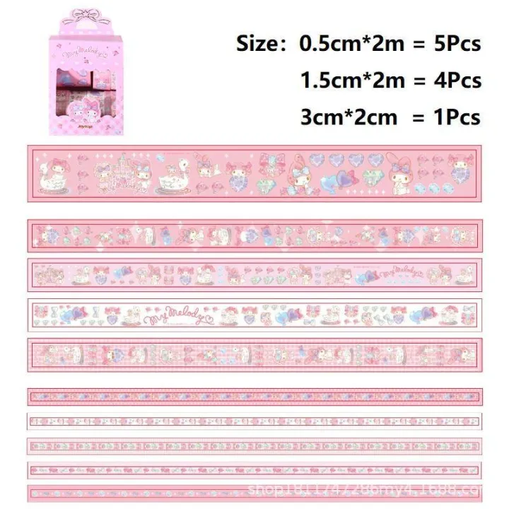 10Pcs/Set%20Sanrio%20Diary%20Series%20Decorative%20Adhesive%20Tape%20Cartoon%20Masking%20Washi%20Tape%20Diy%20Scrapbooking%20Sticker%20Label%20Stationery%20Kids%20gift%20mymelody%20Kuromi%20Cinnamoroll%20-%20Image%208