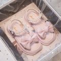 Girls Sandals 2024 Summer New Pearl Bow Princess Shoes Children's Little Fragrance Soft Sole Fashion Beach Shoes. 