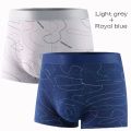 Boxers Man Line Print Underpants U Convex Panties Comfortable Shorts Cotton Mens Solid Undeewear Breathable Brief 4XL Lingerie.