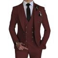 2023 Fashion New Men Leisure Boutique Business Solid Color Wedding Suit Coat Pants Vest 3 Pcs Set Dress Blazers Jacket Trousers.