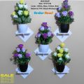 Square Shape Wall Shelf without Flower Self Adhesive Punch Free ( 5 Pcs Stand 1 Set ) Waterproof And Premium Quality. 