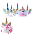 3D Unicorn Cake Topper Birthday Party Cake Decoration Baby Shower Wedding Favors Cake Flags Birthday Party Supplies.