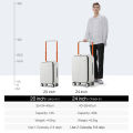 Mixi Front Laptop Pocket Suitcase Wide Handle Travel Suitcase Men 20''Carry-On Luggage Women PC Aluminum Frame Trolley Case 24''. 