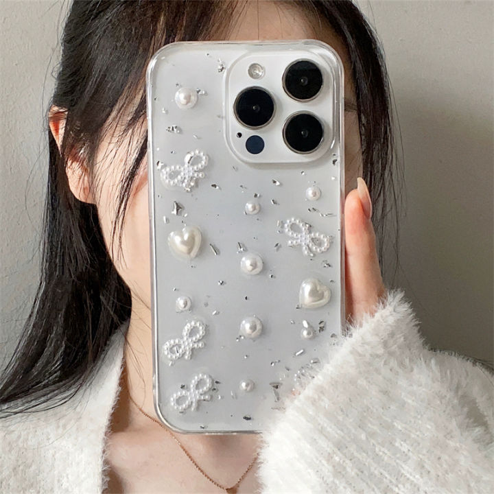 3D%20Pearl%20Bow%20Silver%20Foil%20Epoxy%20Phone%20Case%20For%20iPhone%2015%2014%2013%2012%2011%20Pro%20Max%20XS%20Max%20XR%20X%207%208%20Plus%20Cute%20Clear%20Soft%20Silicone%20Cover%20-%20Image%204