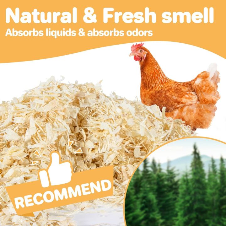 Chicken coop Bedding - Aspen shavings Animal Bedding as Chicken Supplies for Chicken House Bedding winterizing Nesting for Small pet Guinea Pig Rabbit Chinchilla Bird Gerbil Odor Control