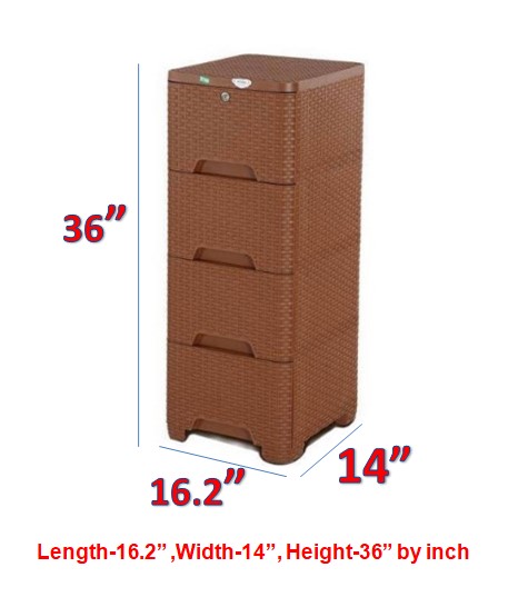 RFL Caino Closet 4 Drawer-Eagle Brown