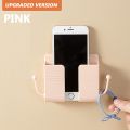 2 PCS Mobile Phone Charging Hanging Holder Multifunction Wall Mounted Plug Bracket Remote Control Mounted Storage Box. 