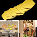 12Pcs Hexagonal Frame Stereoscopic Mirror Wall Sticker Decoration Podazz.
