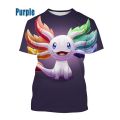 Axolotl 3D Print T-shirt Newest Animal Fashion Unisex Personality Creative Short Sleeve. 