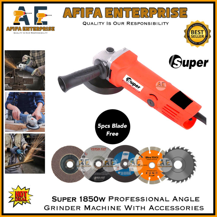 Super 1850W Professional Angle Grinder Machine With Accessories - Tools, DIY & Outdoor - Modern and Trendy- Vibes