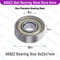 608ZZ Deep Groove Bearings 608 ZZ 8 x 22 x 7mm Bearing Steel Hole diameter 8mm Rod Bearings. 