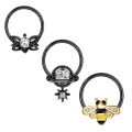 3PCS Daith Clicker Hoops Set Cartilage Piercing Earring Helix Hoop Bulk Septum Nose Ring Hoop Lot Tragus Hoop Rook Earrings. 