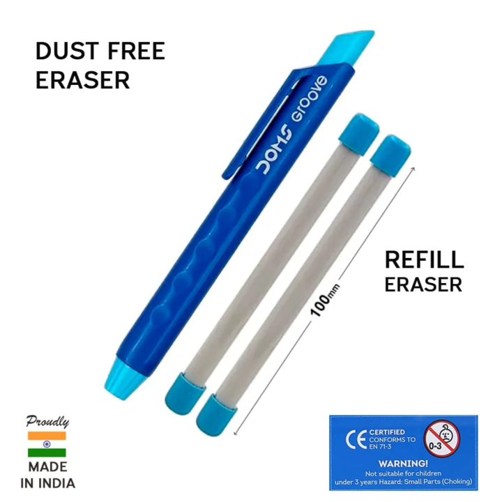 Doms%20Groove%20Retractable%20Eraser%20%7C%20Groove%20for%20Better%20Grip%20with%20Excellent%20Erasing%20Performance%20%7C%20Free%202%20Refill%20Eraser%20with%20This%20Pack%20-%20Image%202