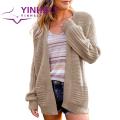 Sweater Coat Cable Texture Autumn Winter Women Long Knitted Cardigan Sweater. 
