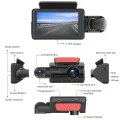 Dual Dash Cam Front and Inside 1440P+1080P Car Black Box Dash Camera 3 Inch IPS Camera Recorder Night Vision Durable Easy Install. 