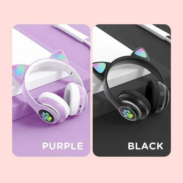 STN28%20LED%20Cat%20Ear%20Headset%20Noise%20Cancelling%20Headphones%20Bluetooth%205.0%20Colorful%20Kids%20Headset%20Support%20TF%20Card%203.5mm%20Plug%20with%20Mic%20-%20Image%203