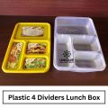 Plastic 4 Dividers Lunch Box, Economy OFFICE Lunch Box, Jaime 4G Lunch Box, Lunch Box 4 Compartment, Plastic Tiffin Lunch Box. 