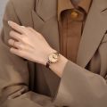 Retro exam watch women's student ins high value light luxury british small fragrance small dial ladies quartz watch.