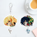 【Toy life hall】Keyring Japanese Anime Design Acrylic Demon Slayer for Keys. 