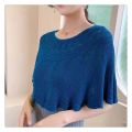 Fashionable cut-out knit temperament solid color versatile air conditioning shawl women's summer thin sunscreen shoulder guard neck pullover cape.