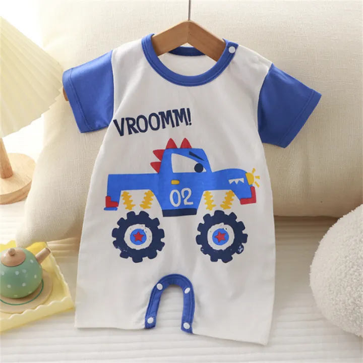 (Ready%20Stock)%20Summer%20Newborn%20Cotton%20Short%20Sleeves%20Bodysuit%20Korean%20Style%20Boys%20Baby%20Fashion%20Cartoon%20Pattern%20Printed%20Romper%20Infant%20Soft%20Comfortable%20Loose%20One-Pieces%20Jumpsuits%20-%20Image%202