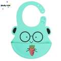 Silicone Baby Bibs, Socub Comfortable Waterproof Silicone Bibs for Babies & Toddlers, BPA Free, with Food Catcher Pocket, Sage, Ether. 