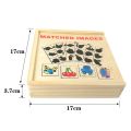 Montessori Find tShadow Shape Matching Game Wooden Puzzle Card Picture Shadow Correspondence Box Educational Toy For Children.