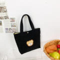 Little bear picture Mini lunch bag Adorable corduroy Corduroy handbag Schoolgirl cute bag for School lunch Office lunch Picnic Daily use Gift for girls.