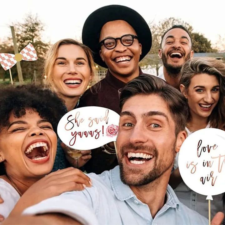 Wedding%20Photo%20Props%20Rose%20Gold,23%20Pcs%20Hen%20Photo%20Booth%20Props%20-%20Image%205