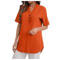 Light and Airy: Solid Color Short-Sleeved V-Neck Tops for Women. 